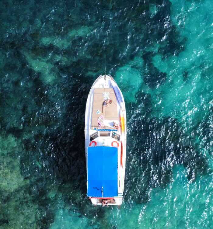View of the boat from above.